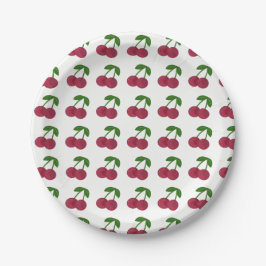 Plato De Papel Cerezas oscuras de verano