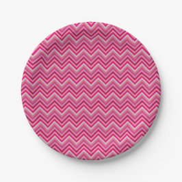 Plato De Papel Cerramientos Zig Zag rosados
