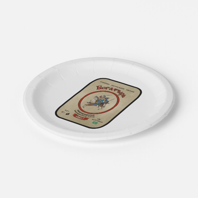 Plato De Papel Cerveza Bogatyr rusa (Angular)