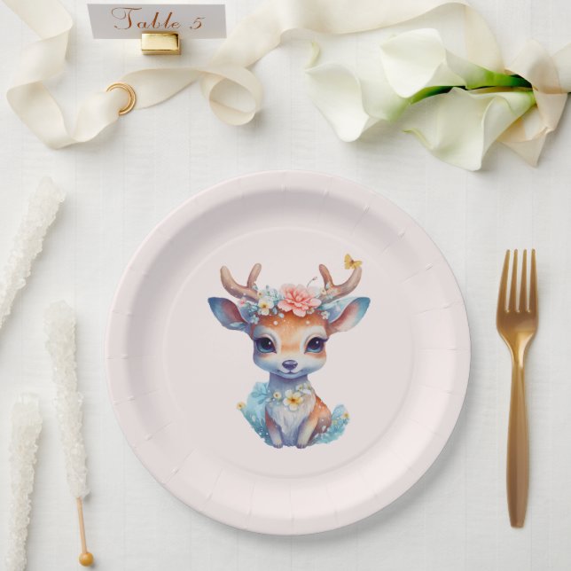 Plato De Papel Cerveza con hormigas y flores (Boda)
