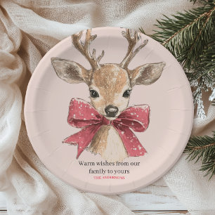 Plato De Papel Cerveza con Navidades neutrales del oso rojo