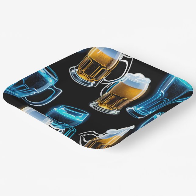 Plato De Papel Cerveza de vidrio Mugs (Angular)