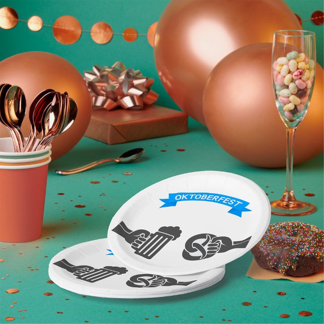Plato De Papel Cerveza Oktoberfest y Pretzel (Subido por el creador)