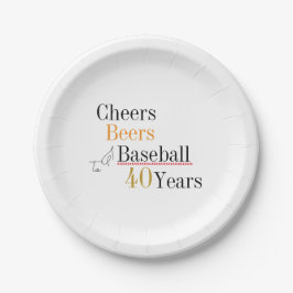 Plato De Papel Cervezas de vientos y Fiesta de béisbol 40 cumplea