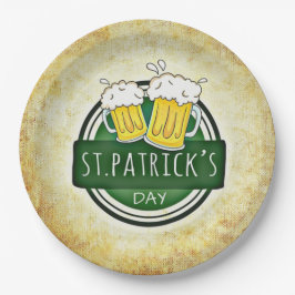 Plato De Papel Cervezas del Día de San Patricio