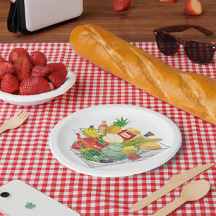 Plato De Papel Cesta de compras de supermercados