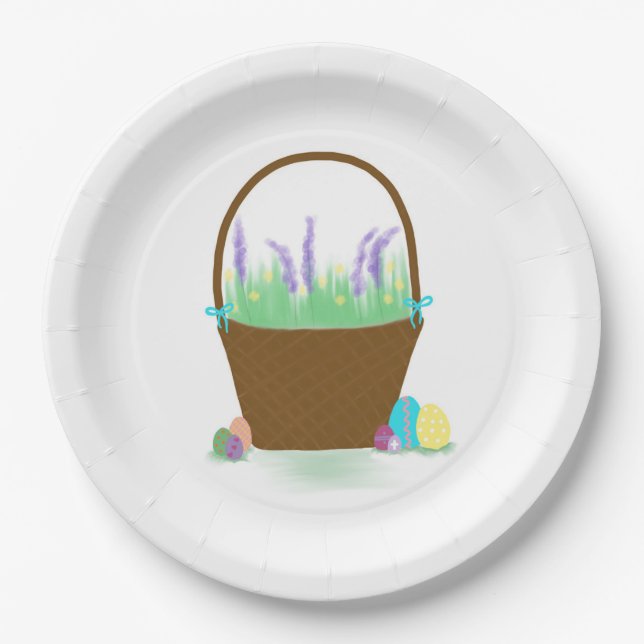 Plato De Papel ¡Cesta de Pascua! (Anverso)