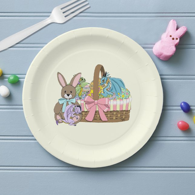 Plato De Papel Cesta de Pascua de Dragones de Fantasía Llenos de  (Subido por el creador)