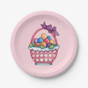 Plato De Papel Cesta de Pascua - placas de papel