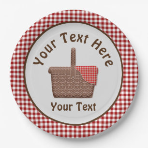 Plato De Papel Cesta de picnic Red Plage