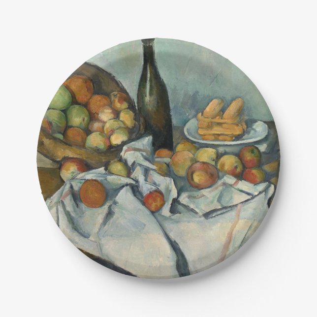 Plato De Papel Cezanne Basket Apples Impresionsionist Art (Anverso)