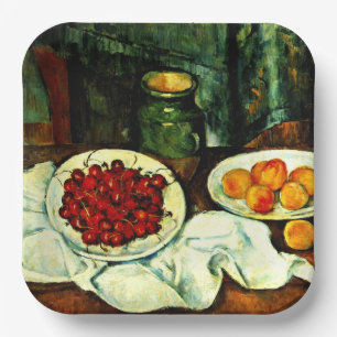 Plato De Papel Cezanne - Cerezas, arte fino,