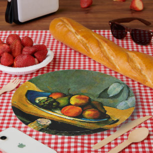 Plato De Papel Cezanne - Peaches, piñas y uvas