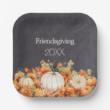 Chalkboard Fall Pumpkin Floral Friendship Year