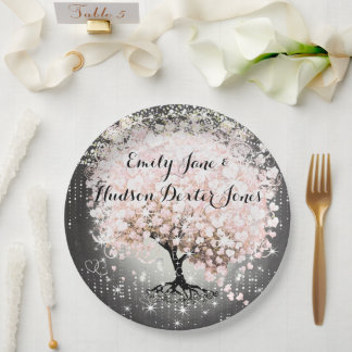 Plato De Papel Chalkboard Mason Jar Pink Heart Leaf Firefly