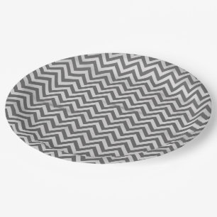 Plato De Papel Chalkboard Zig Zag