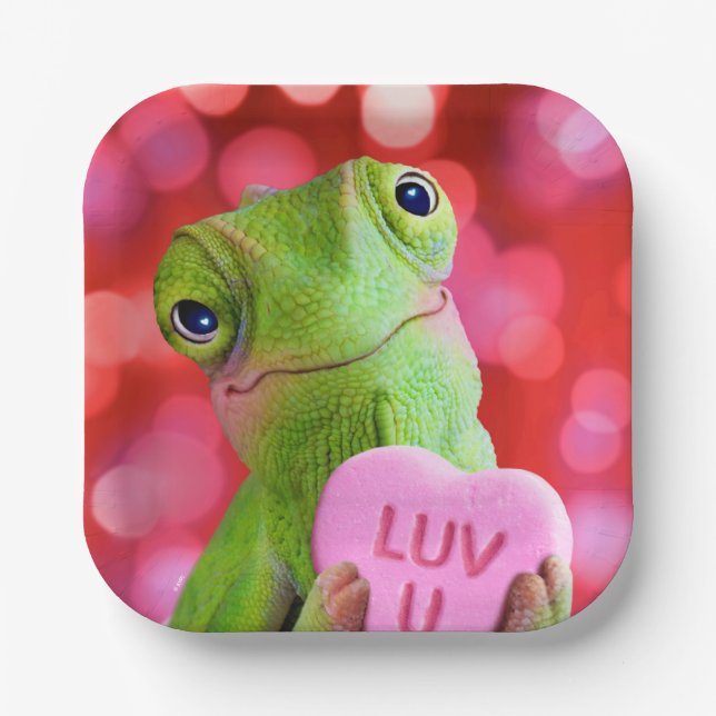 Plato De Papel Chameleon Heart (Luv U) (Anverso)