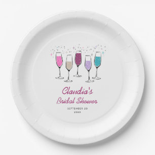 Plato De Papel Champagne Chic Elegante Despedida de Soltera