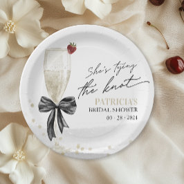 Plato De Papel Champagne Ella se está casando Despedida de solter