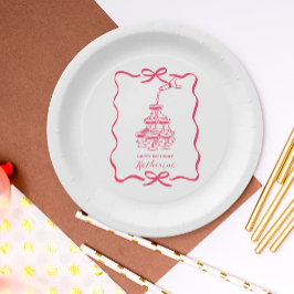 Plato De Papel Champagne Tower White Hand Drawn Birthday Party