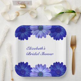 Plato De Papel Champán Floral Despedida de Soltera