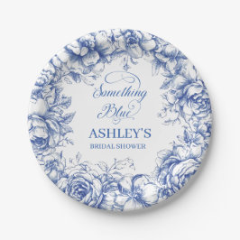 Plato De Papel Champán Nupcial "Something Blue"