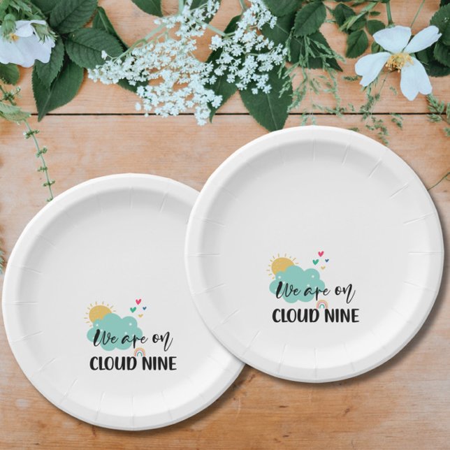 Plato De Papel Champán para la Ducha de Bebé Cloud Nine (Subido por el creador)