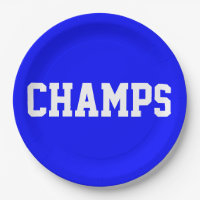 CHAMPS divertido deportivo texto blanco sobre azul