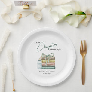 Plato De Papel Chaparro de Acuarela: Baby Shower Nuevo Capítulo