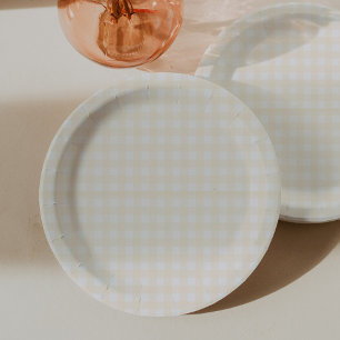 Plato De Papel Chaqueta de Cuadros Amarillos Baby Shower