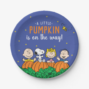 Plato De Papel Charlie Brown y la Baby Shower de calabaza de pand