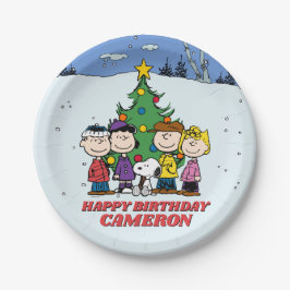Plato De Papel Charlie Brown y los cumpleaños de invierno de los