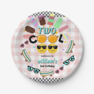 Plato De Papel chaval lindo verano dulce dos refrescantes cumplea