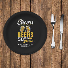 Plato De Papel Cheers and Beers to my 50 Years, Any Birthday