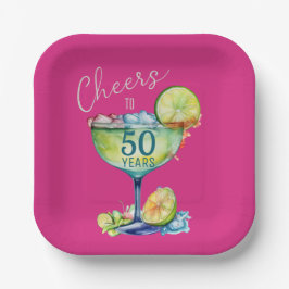 Plato De Papel Cheers to 50 Years Milestone Birthday 