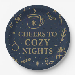 Plato De Papel Cheers to Cozy Nights Paper Plate