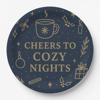 Plato De Papel Cheers to Cozy Nights Paper Plate
