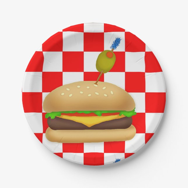 Plato De Papel Cheeseburger de Gormet (Anverso)