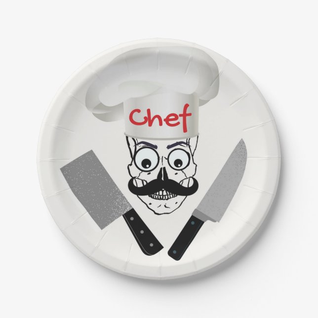 PLATO DE PAPEL CHEF CALAVERA (Anverso)