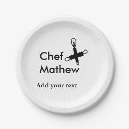 Plato De Papel Chef cocinero agregar nombre texto hombres cocina