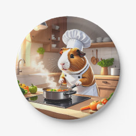 Plato De Papel Chef de cerdo de Guinea