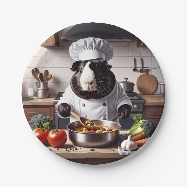 Plato De Papel Chef de cerdo de Guinea (Anverso)