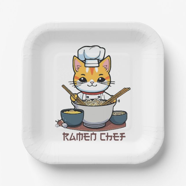 Plato De Papel Chef de Ramen (Anverso)