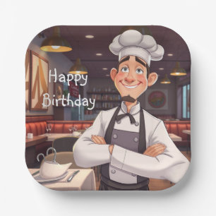 Plato De Papel Chef feliz