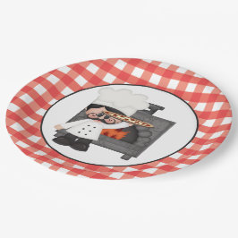 Plato De Papel Chef italiano Baking Pizza fiesta de papel