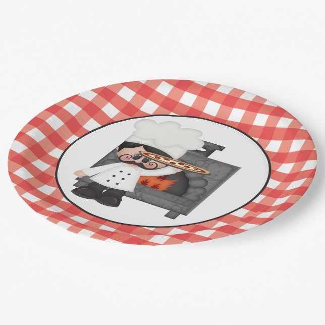 Plato De Papel Chef italiano Baking Pizza fiesta de papel (Angular)