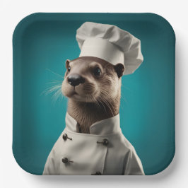 Plato De Papel Chef Otter