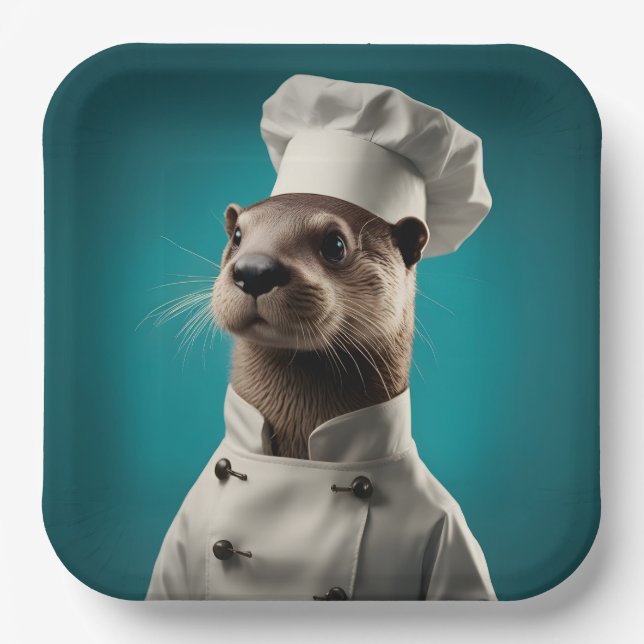 Plato De Papel Chef Otter (Anverso)