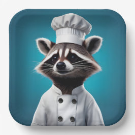Plato De Papel Chef Raccoon