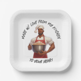Plato De Papel Chef Santa - Placas